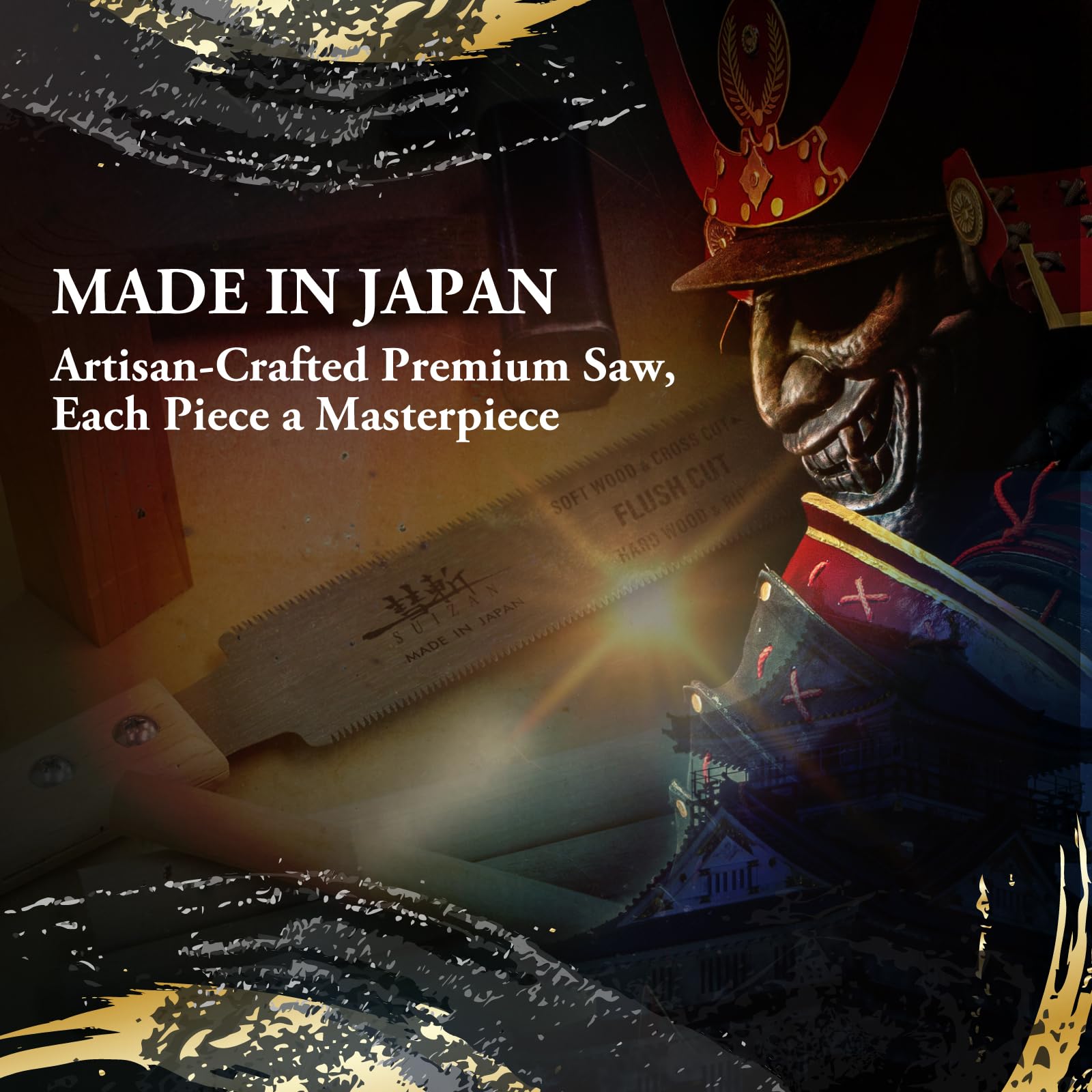 SUIZAN tools made in Japan in a traditional workshop setting.