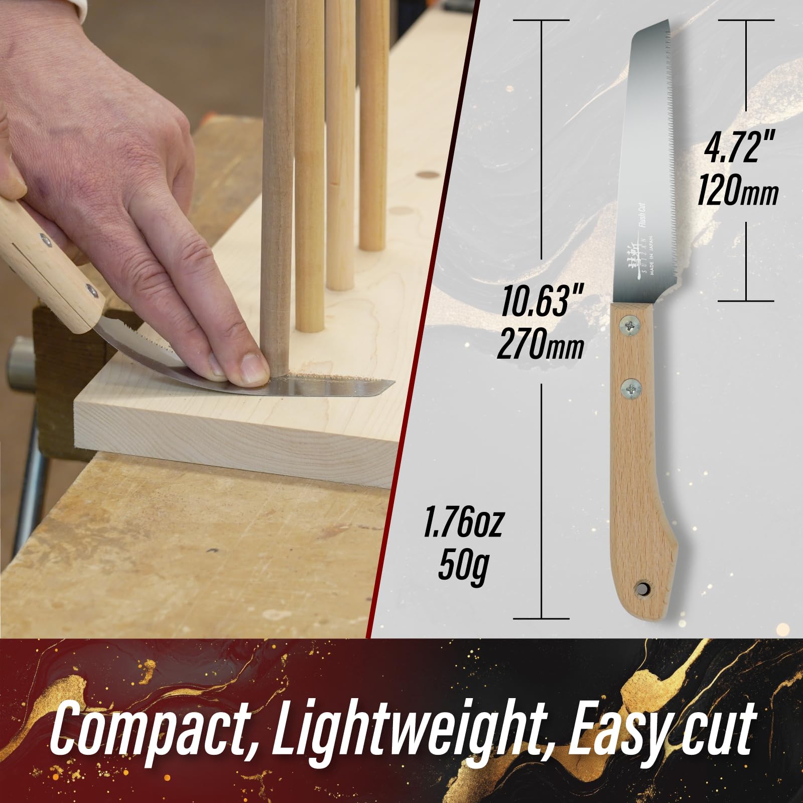SUIZAN lightweight ergonomic handle supports comfortable use