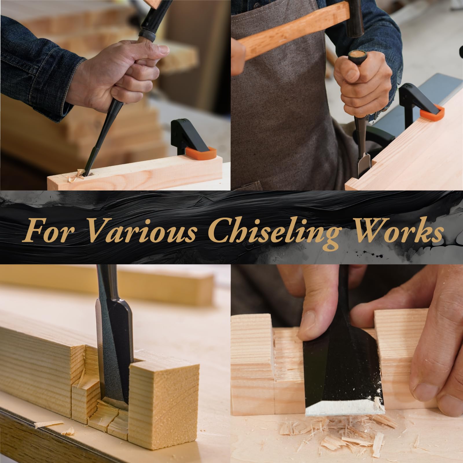 SUIZAN chisel in action mortising for precise joints