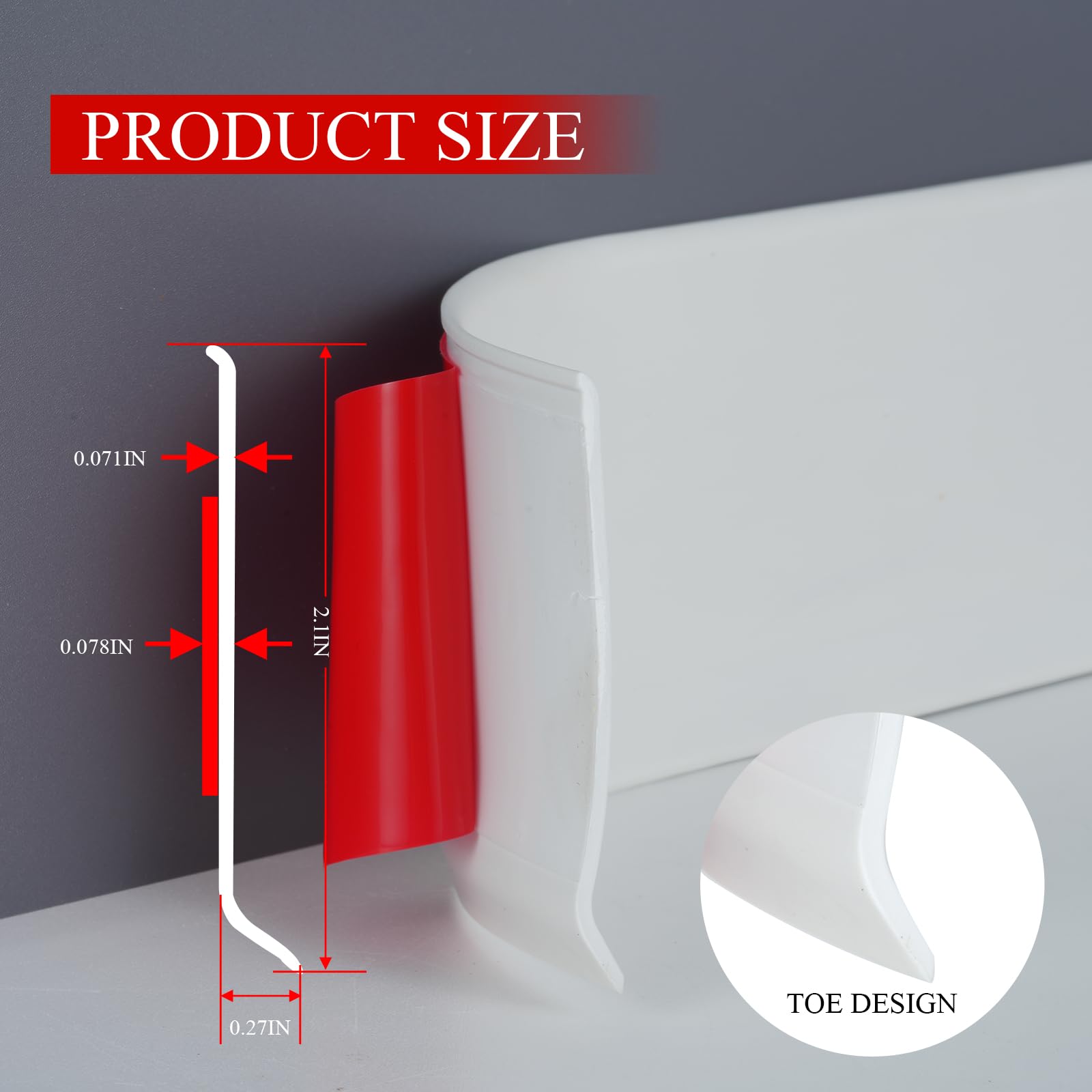 SUJIAMEI baseboard trim toe design close-up for clean edge coverage