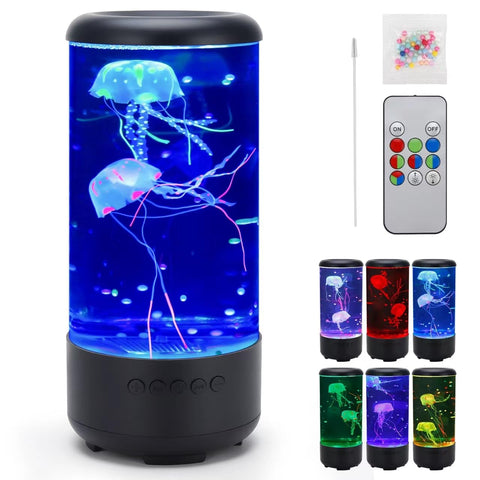 SUKIND Jellyfish Lamp displaying 7-color change for calming ambiance.