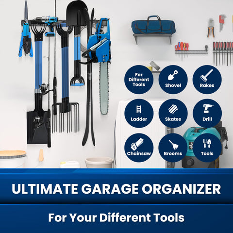 SUKIZZ adjustable hooks on the rack enable tailored storage for tools.
