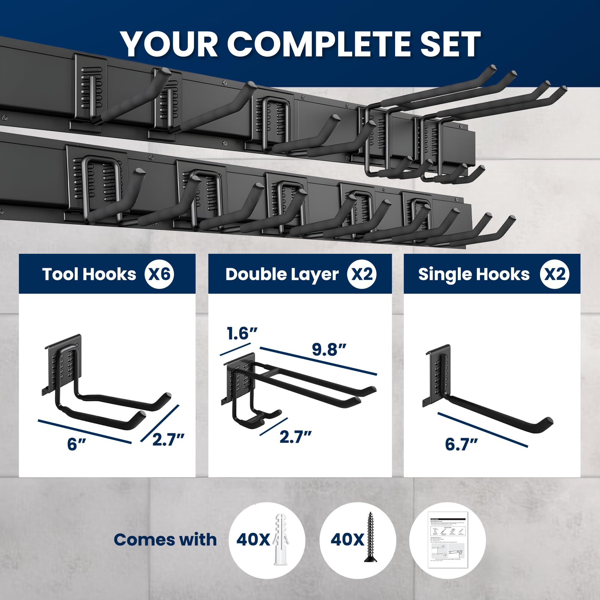 SUKIZZ garage storage setup keeps yard and garden gear accessible.