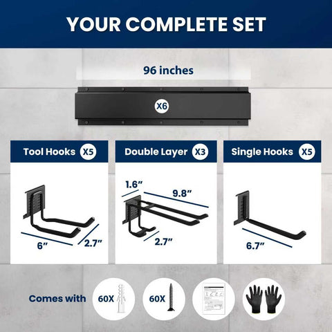 SUKIZZ heavy-duty tool rack holds up to 960 pounds for secure storage.