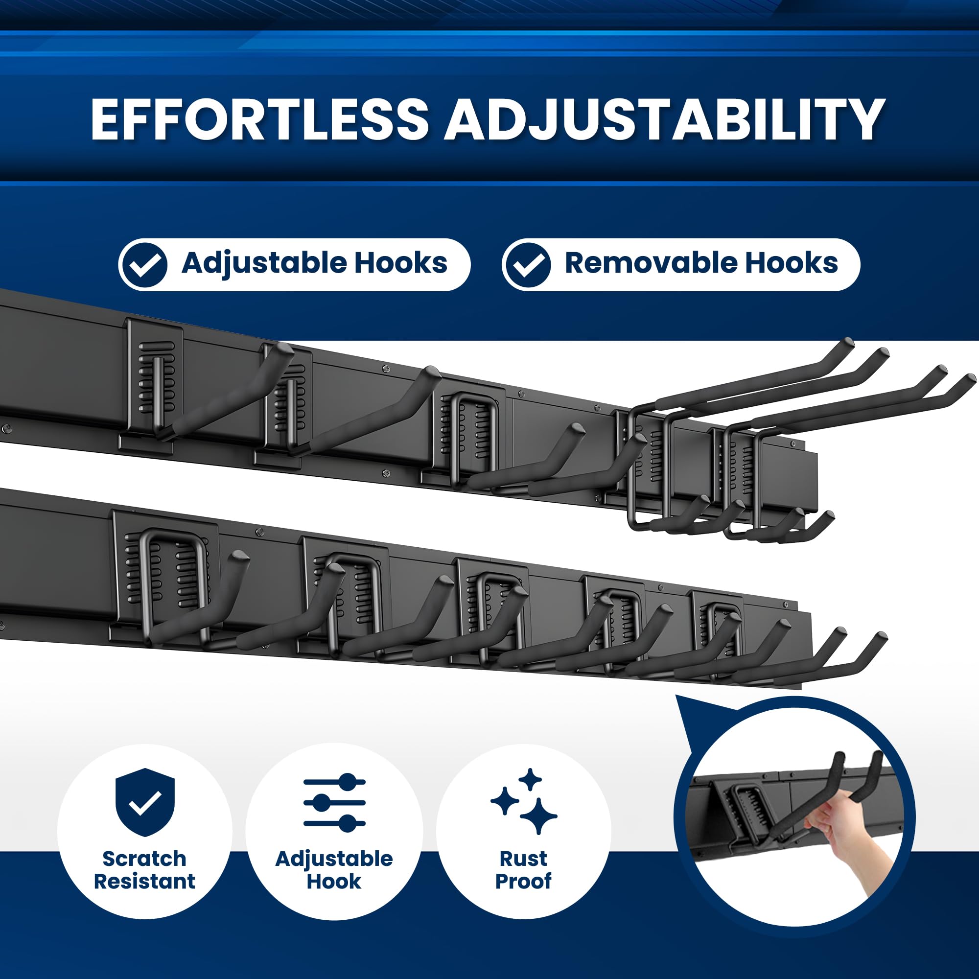 SUKIZZ quick-install kit simplifies mounting for fast garage organization.