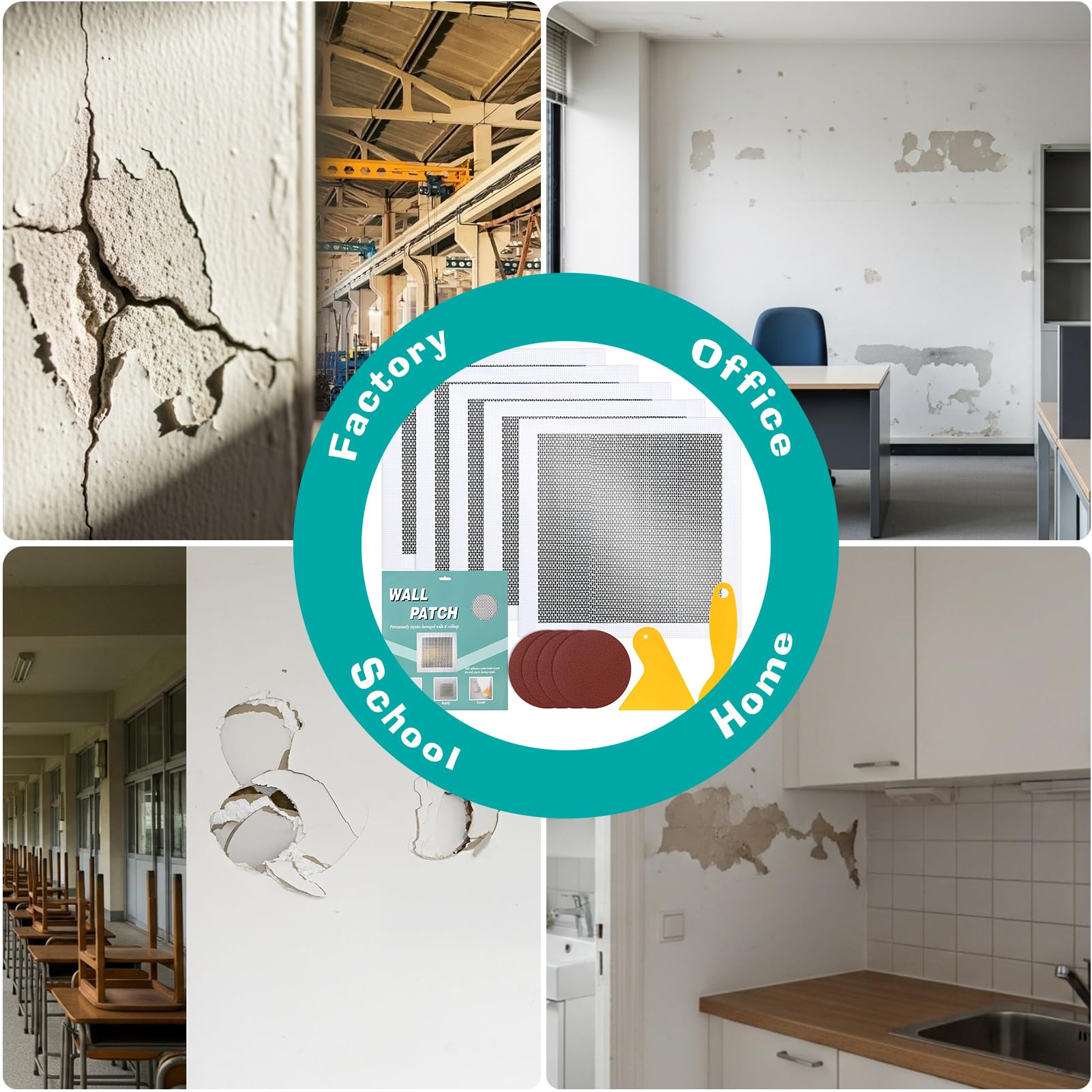 sulataya self-adhesive patch adheres securely to ceilings and walls
