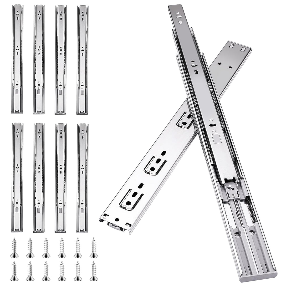 Sulawskys 10-inch drawer slides set of 8 shown for quiet, soft-close operation.