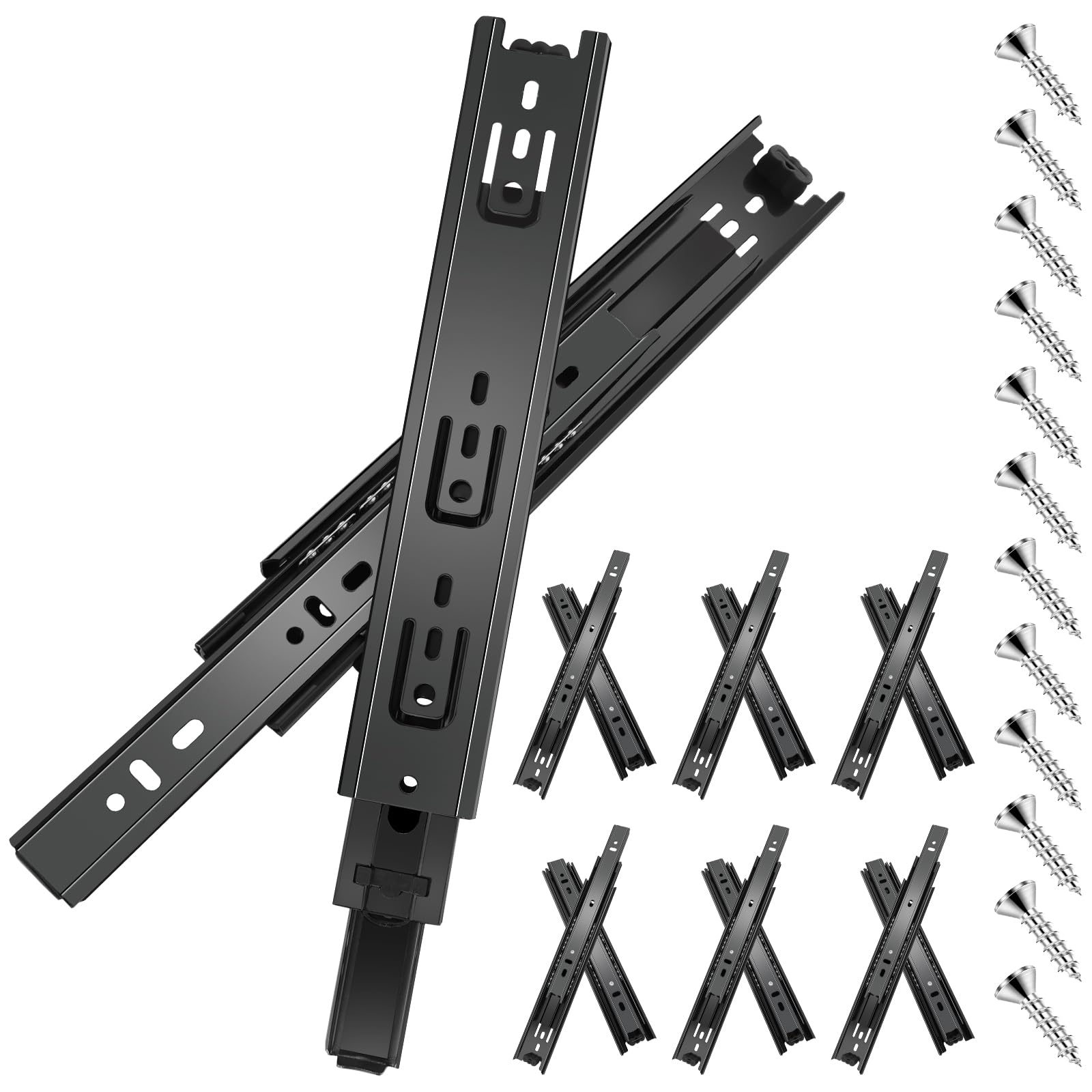 Sulawskys 12-inch full-extension drawer slides kit enabling full access