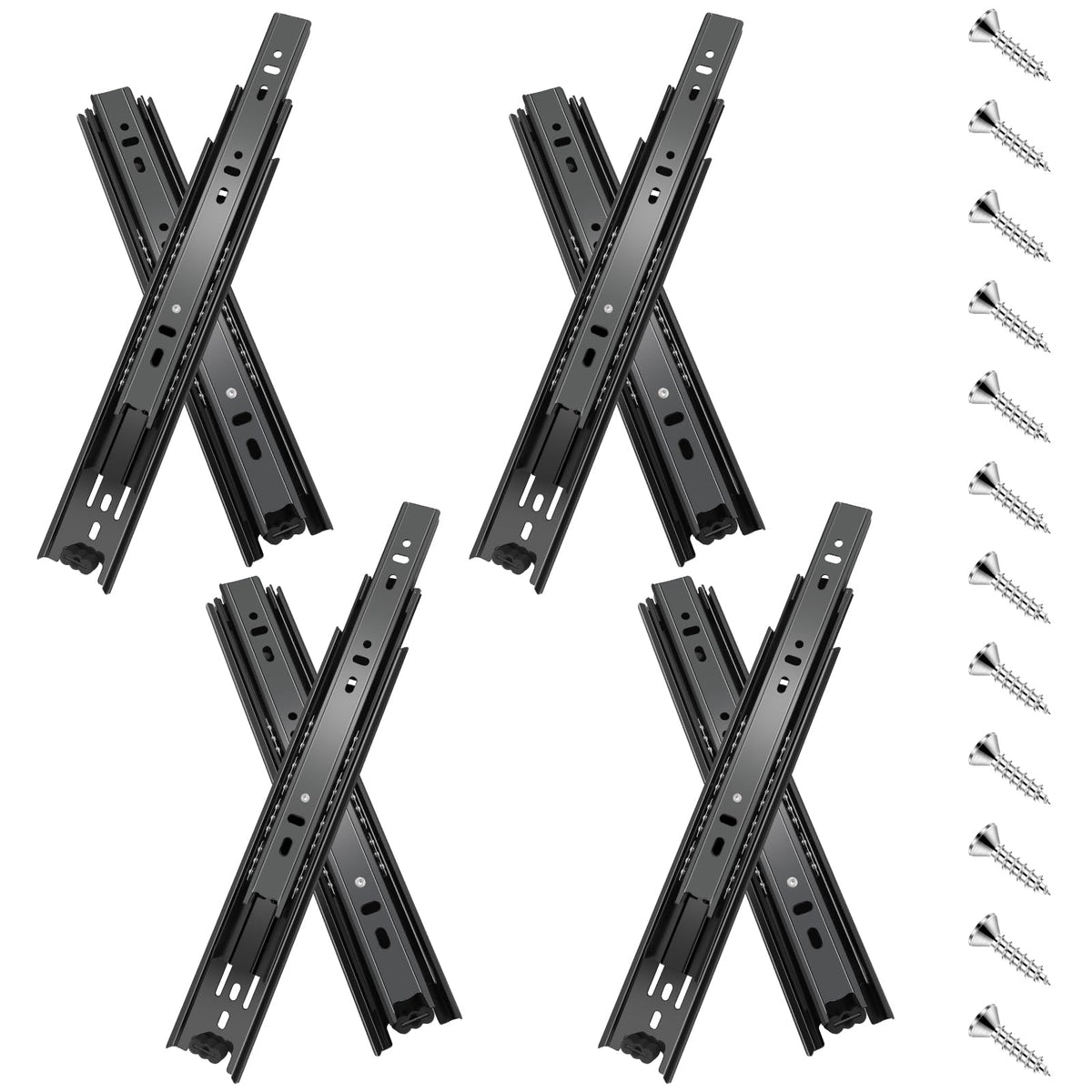 Sulawskys 12-inch full-extension drawer slide rail for easy access.