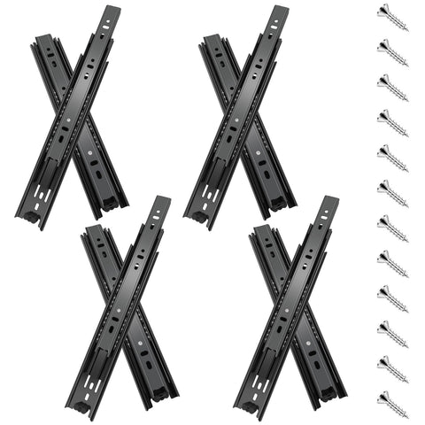 Sulawskys 12-inch full-extension drawer slide rail for easy access.