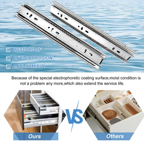 Sulawskys 16in drawer slides side-mount installation highlighting simple, stable mounting.