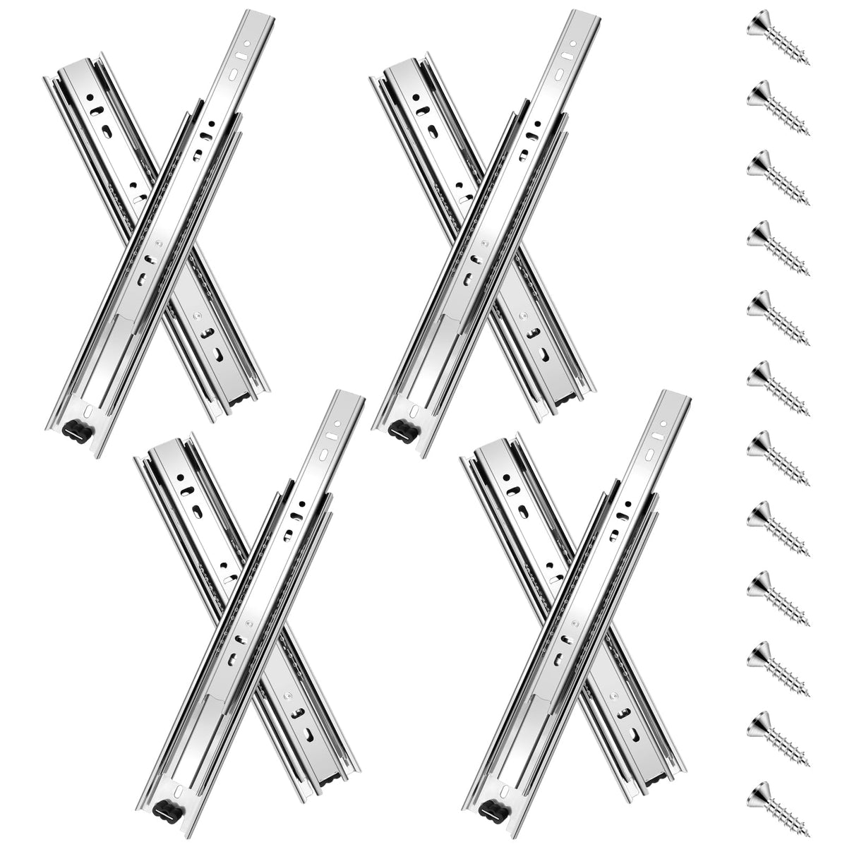 Sulawskys 22-inch drawer slides package for complete drawer upgrade with easy replacement.
