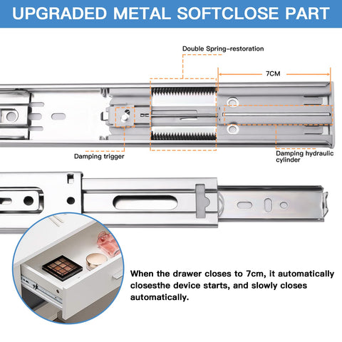Sulawskys soft-close drawer slides demonstrate silent drawer closing with smooth action.
