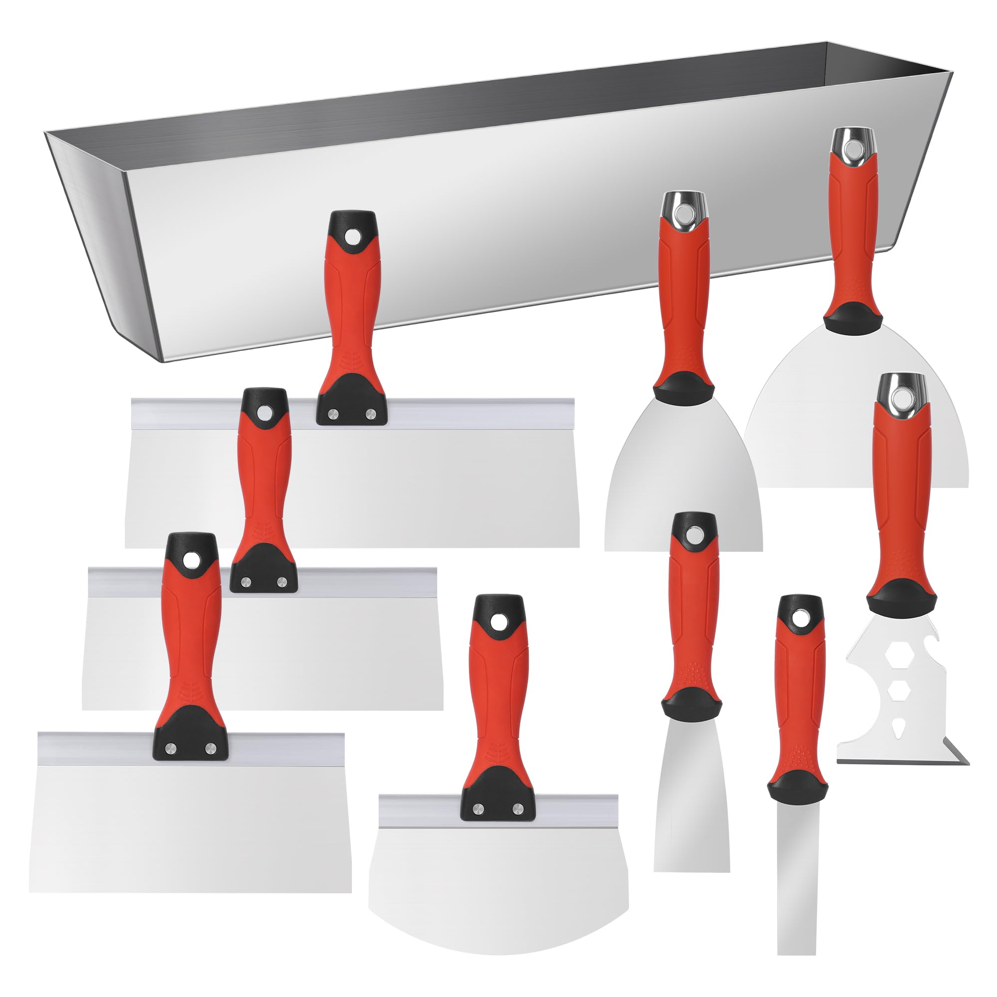 SUMED drywall tool kit putty knives in 1-6 inches for smooth, durable patching.