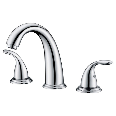Sumerain 2-handle roman tub faucet with chrome finish for fast tub filling.