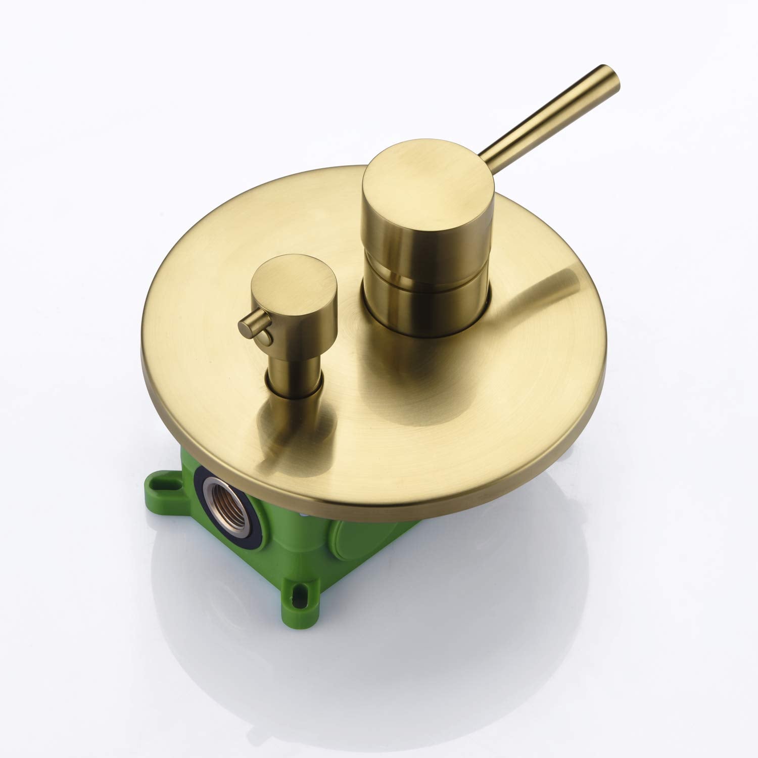 Sumerain brushed gold shower holder complements the contemporary finish.