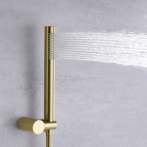 Sumerain brushed gold shower hose built for smooth water delivery.