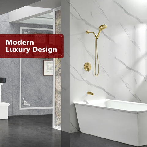 Sumerain brushed gold brass body emphasizes durable construction and lasting style