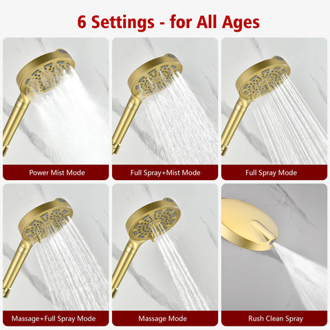 Sumerain brushed gold filtered head reduces impurities for gentler hair and skin