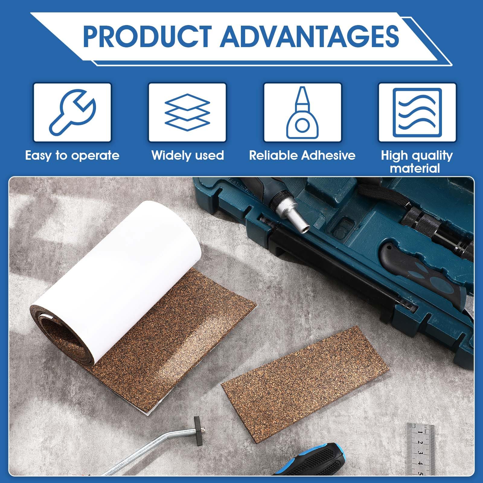 Sumind black cork rubber sheet lining for durable tool jaw protection.