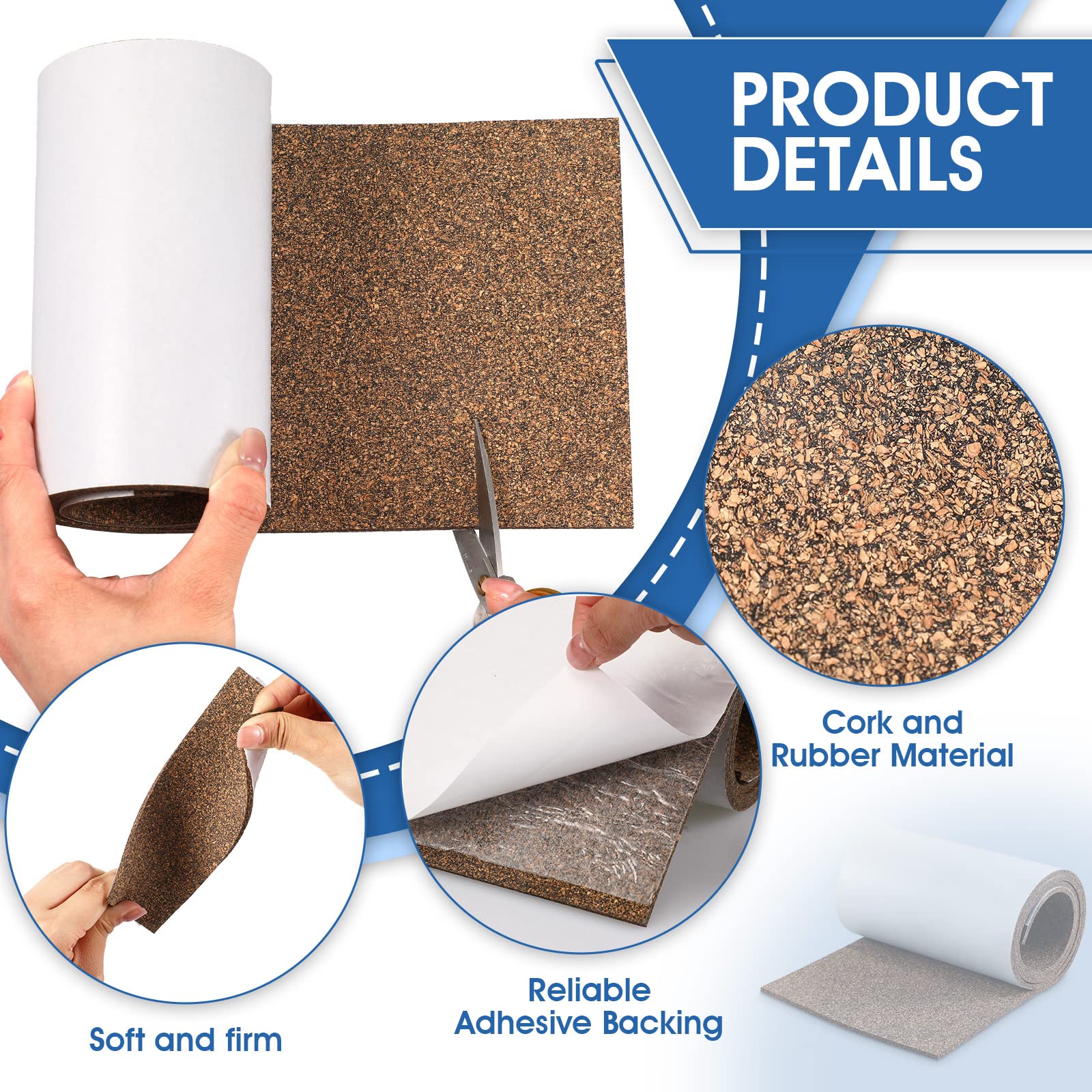 Sumind cork rubber pad cut-to-size for precise woodworking vise fit.