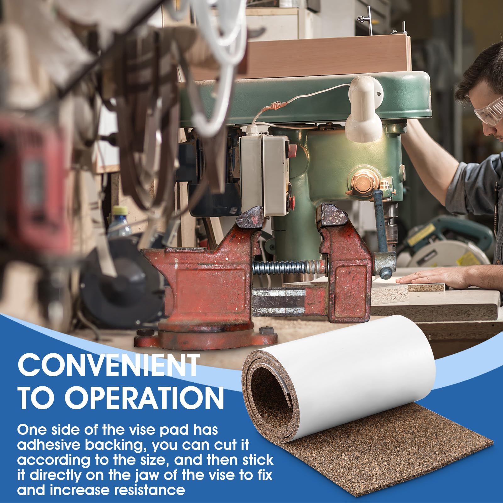 Sumind cork rubber liner for bench jaws, ideal for DIY projects.