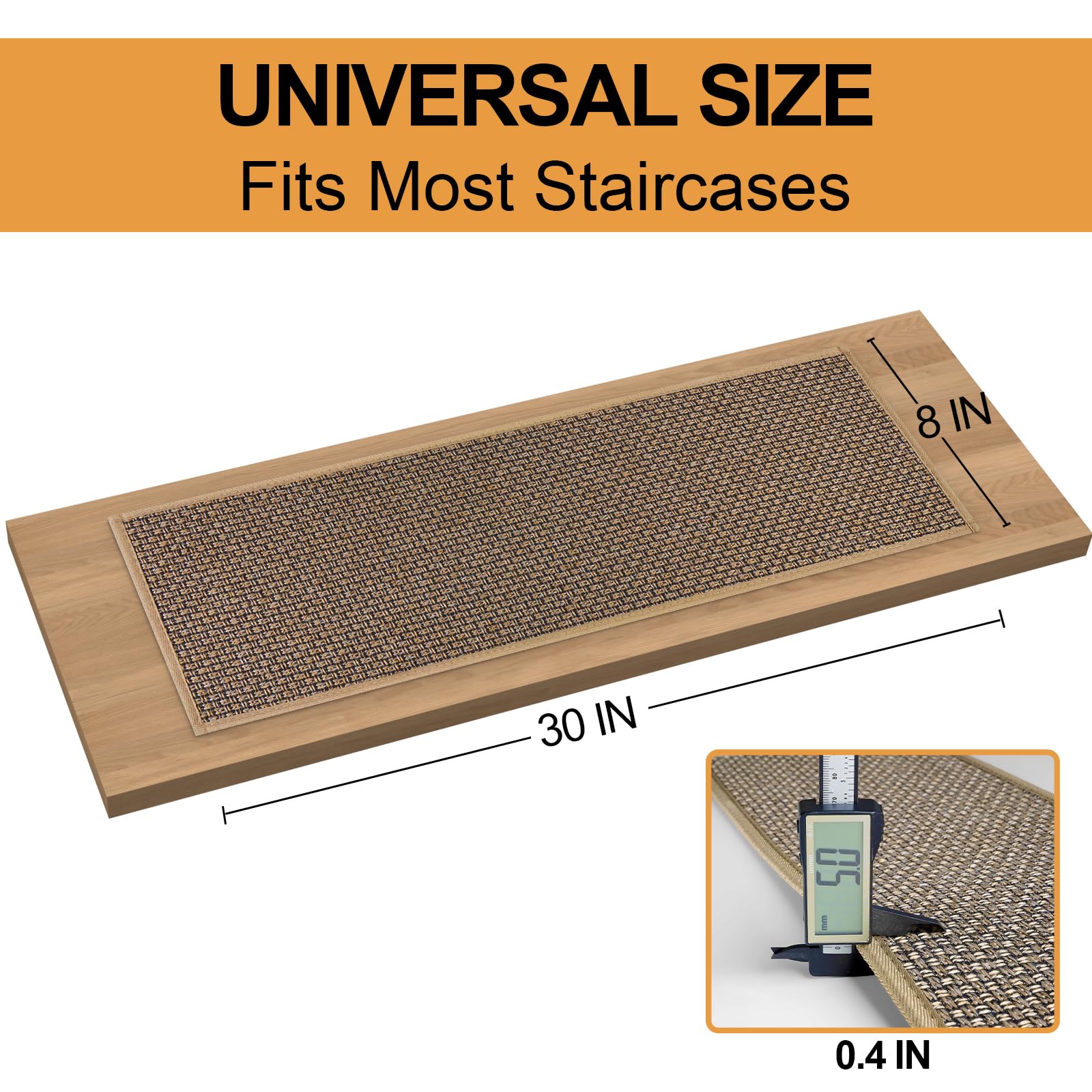 SUMLANS four-piece stair treads in brown for family stair safety