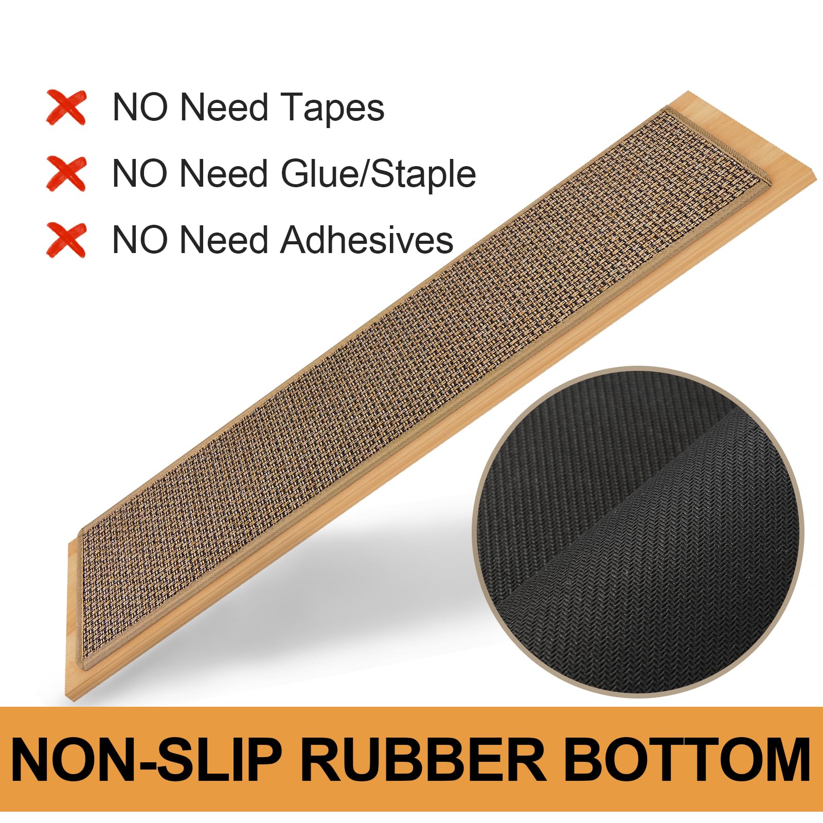 SUMLANS stair treads anti-slip V-shaped pattern for steadier steps