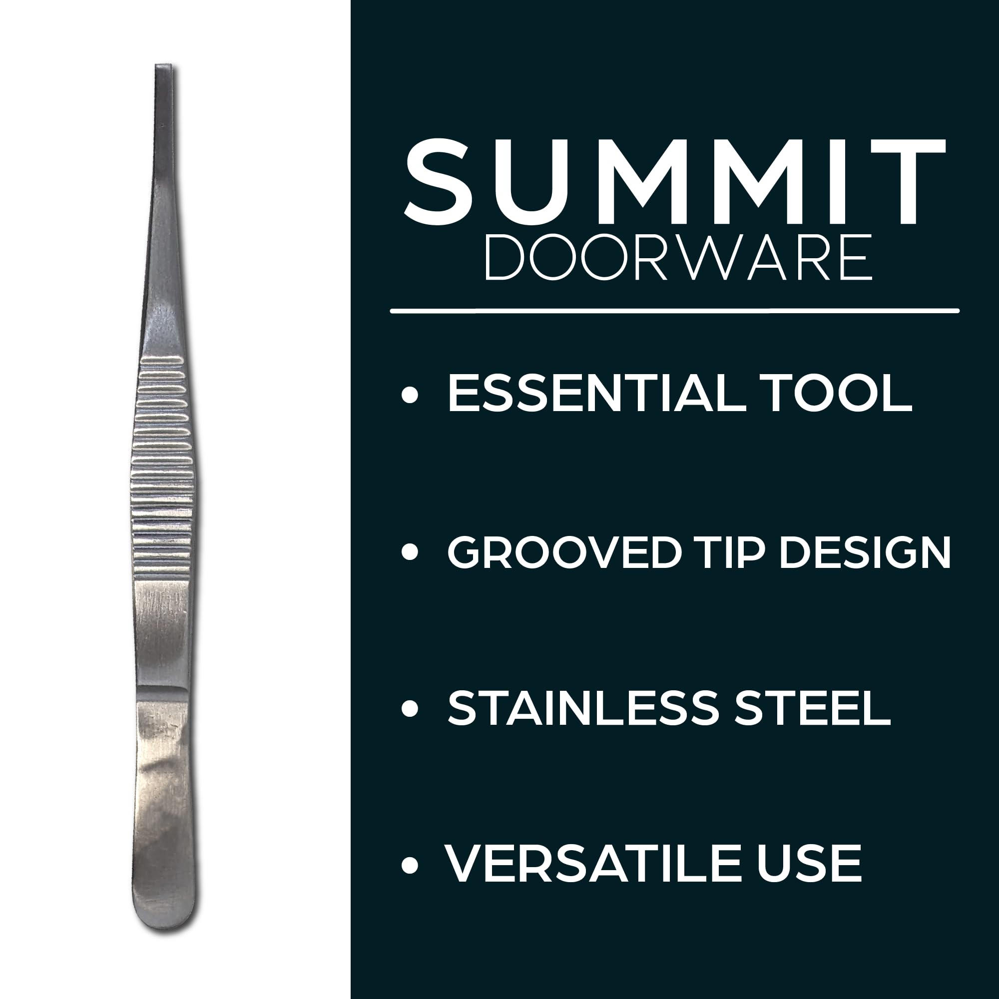 Summit Doorware grooved-tip tweezers simplify pin-loading for smoother cylinder work.