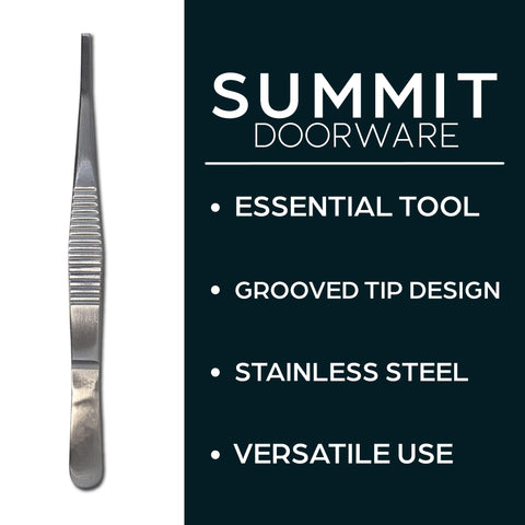 Summit Doorware grooved-tip tweezers simplify pin-loading for smoother cylinder work.