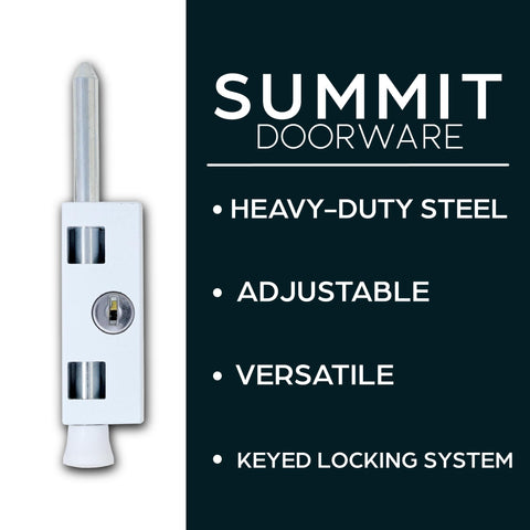 SUMMIT DOORWARE sliding patio door lock close-up of durable latch
