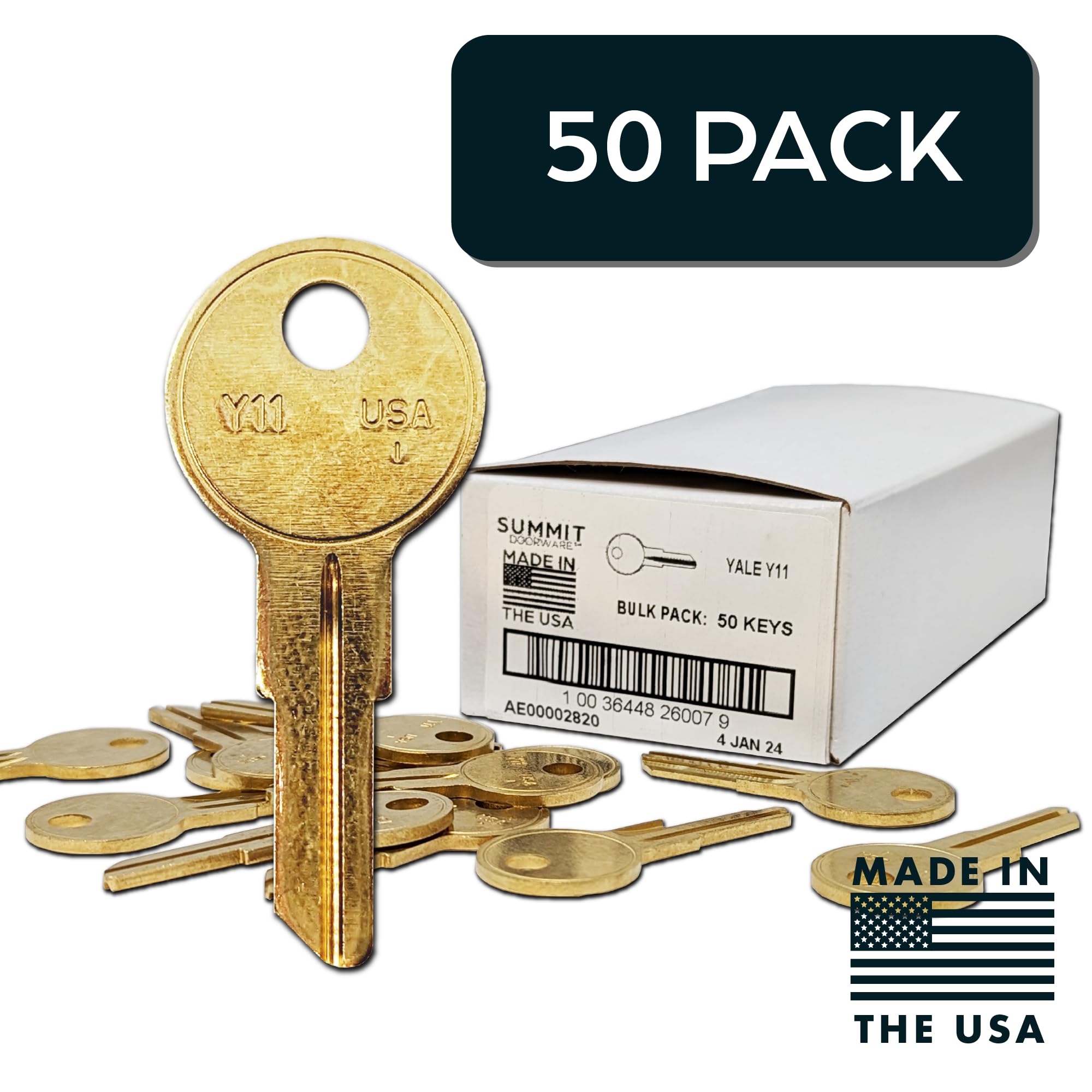 Elegant brass finish on SUMMIT DOORWARE Y11 blank key for stylish keychains