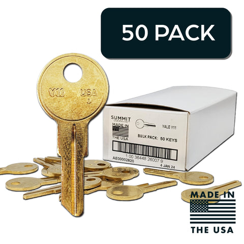 Elegant brass finish on SUMMIT DOORWARE Y11 blank key for stylish keychains