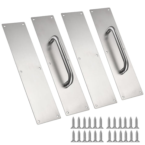 Sumnacon 16-inch stainless pull handle in brushed silver for durable wooden doors.