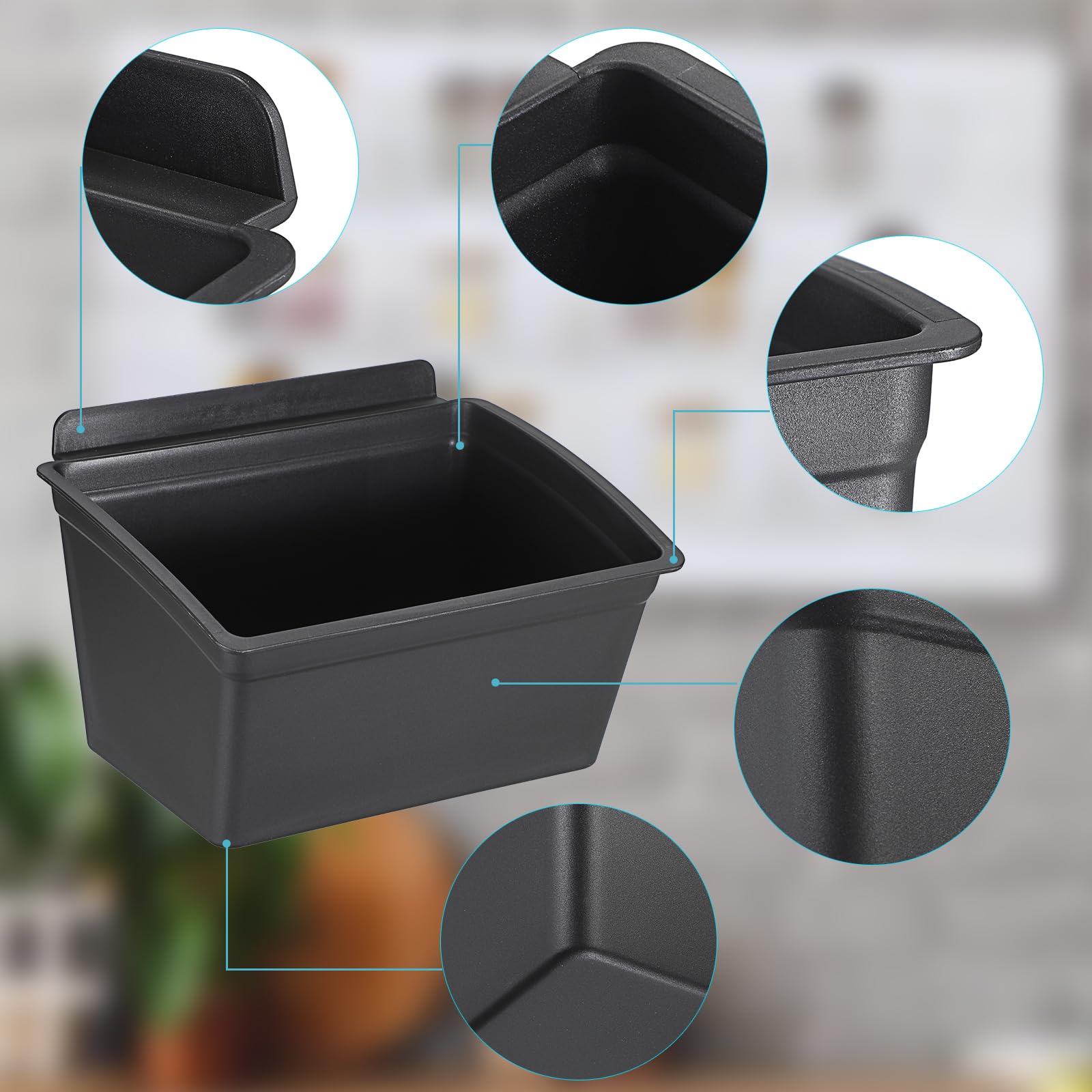 Sumnacon slatwall bins stackable design saves space when stored.