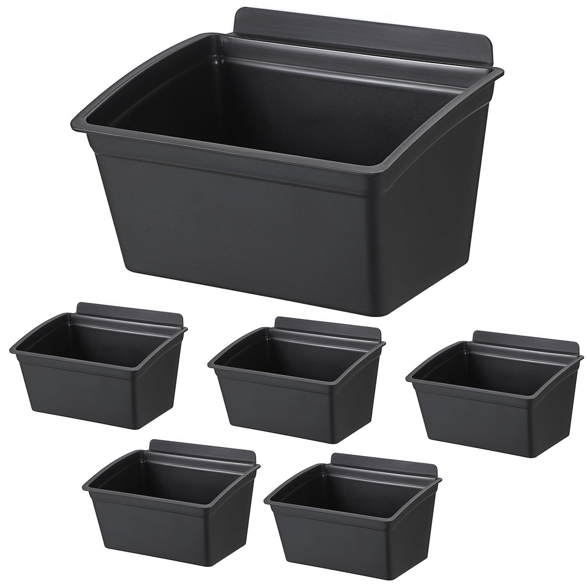 Sumnacon slatwall bins 6-pcs for organized garage storage and quick tool access.
