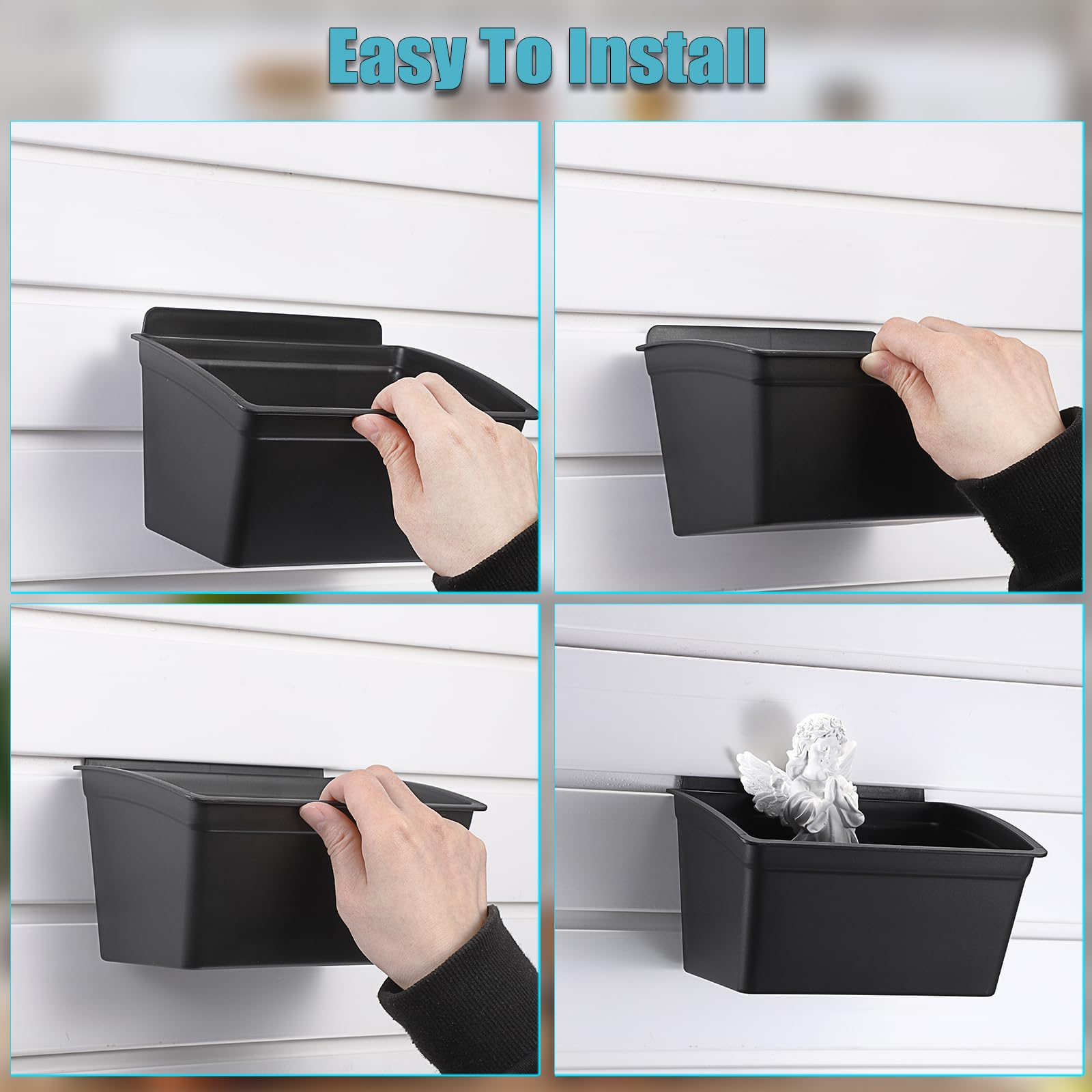 Sumnacon slatwall bins hold kitchen spices and snacks with neat organization.