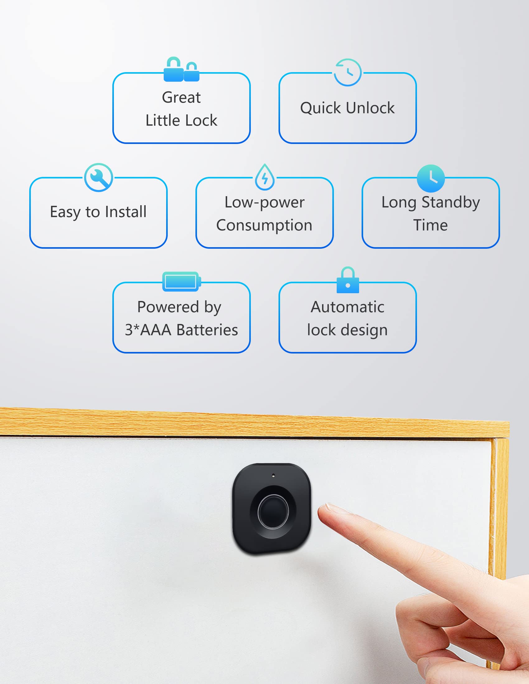 SUMNEW biometric lock on wardrobe door providing secure privacy at a glance