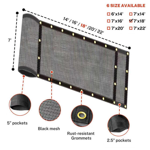 SUMORISE 7'X18' tarp corner reinforcement boosts tear resistance during heavy use