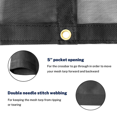 SUMORISE 7'X18' tarp blocks sun while promoting airflow for cooler space