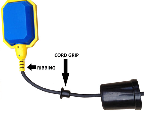 Sump Alarm 13-amp rating label for heavy loads