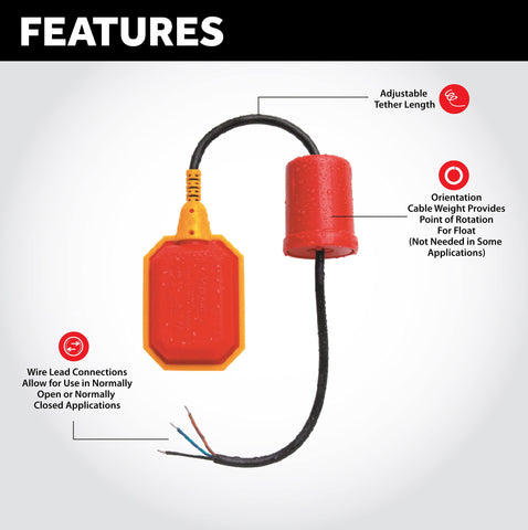 Sump Alarm Honeywell micro switch for precise sensing