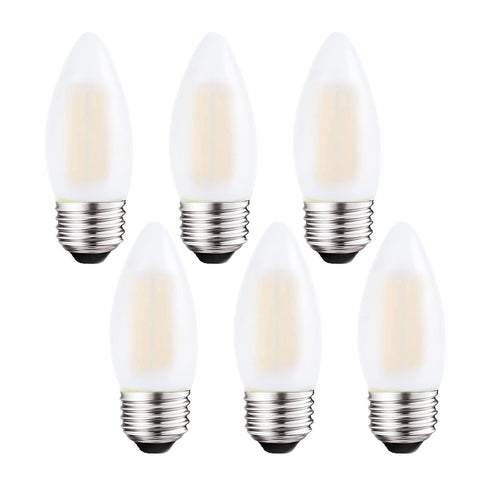Sunaiony E26 LED candle bulbs pack for easy chandelier installation with classic style.