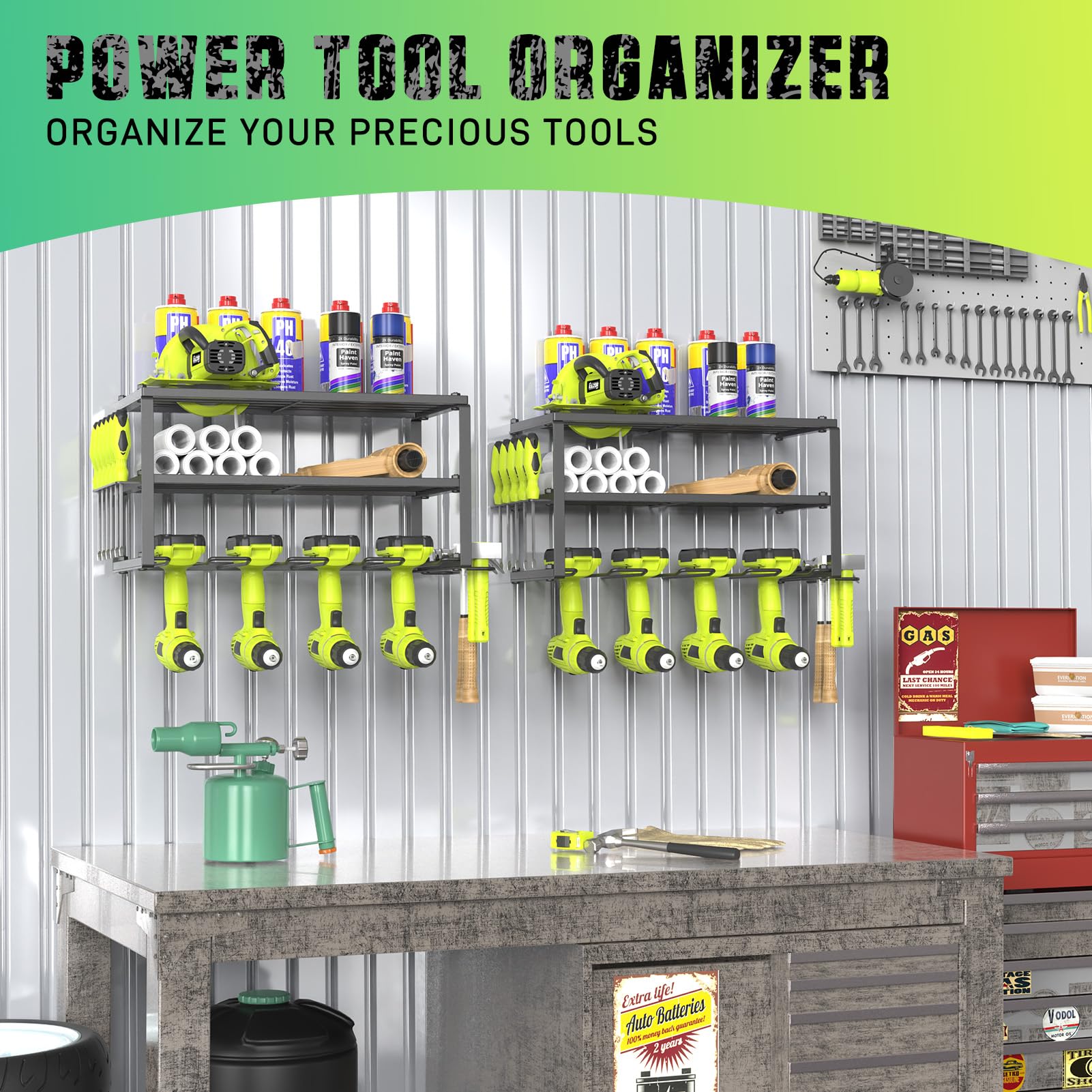 SUNALLY organized workspace with tools neatly displayed and accessible
