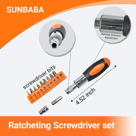Sunbaba mini ratchet angle screwdriver for tight spaces and precise control.