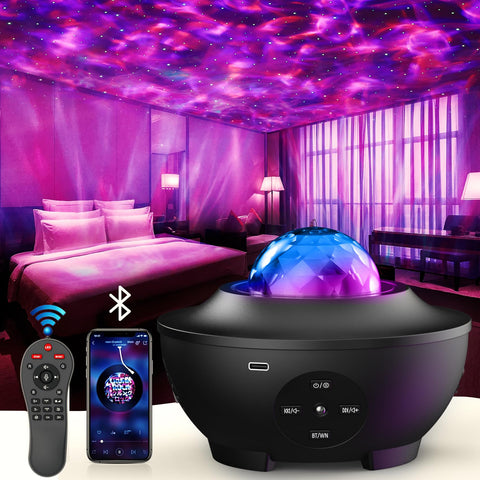 Sunbox Star Projector remote control for easy on/off and mood adjustments from across the room.