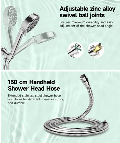 SunCleanse 360-degree angle holder keeping shower head secure