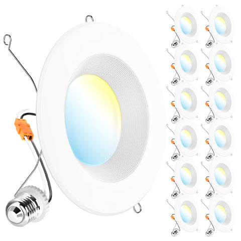 Sunco 12-pack 6-inch LED recessed light with baffle trim for a clean ceiling upgrade.