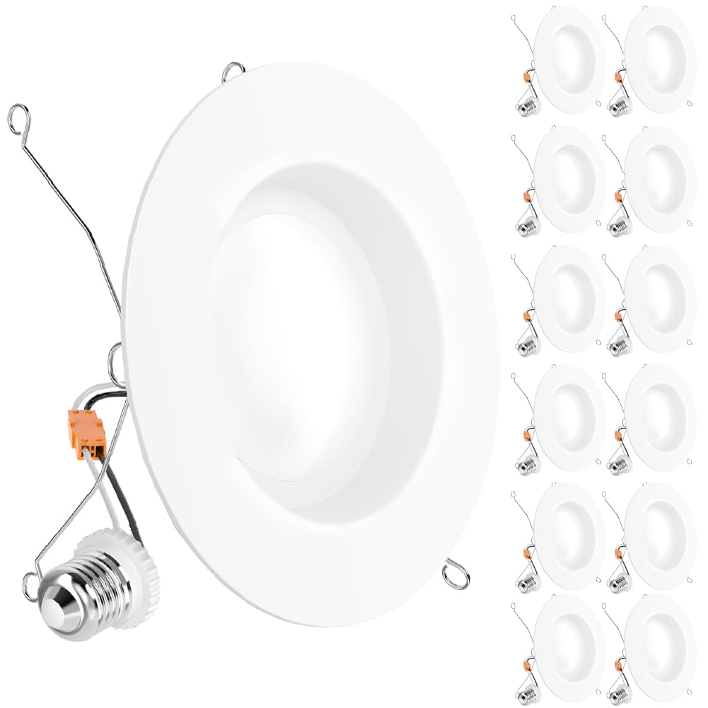 Sunco 12-pack LED can light set shown dimming for versatile ceiling illumination.