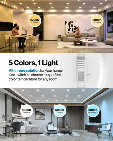 Sunco 1200-lumen dimmable downlight; bright, efficient kitchen lighting.
